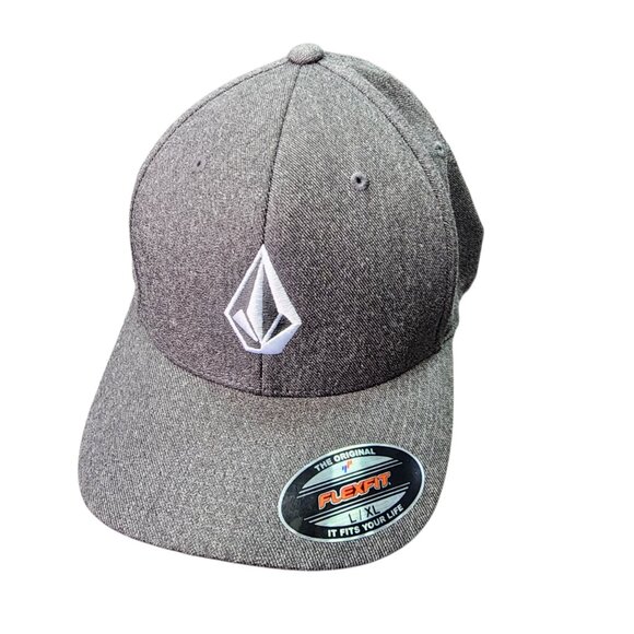 NWT Volcom Full Stone Logo Flexfit Hat Cap Size L-XL Gray - Picture 2 of 10
